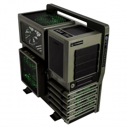 Thermaltake Case VN10008W2N Full Tower USB3.0 eSATA HD Audio Green/Black Retail [Item Discontinued]